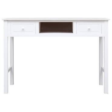 vidaXL Γραφείο Λευκό 108x45x76cm από Μασίφ Ξύλο Παυλώνιας 1 τεμ.