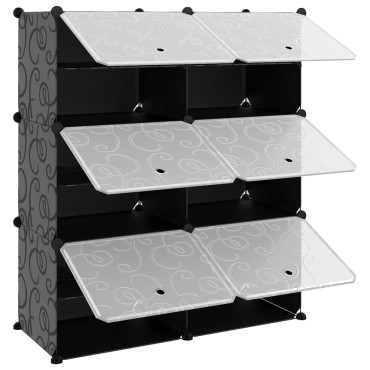 vidaXL Παπουτσοθήκη Μαύρη 84,5x31x93,5cm από Πολυπροπυλένιο