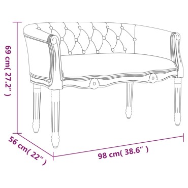 vidaXL Πάγκος Σκούρο Γκρι 98x56x69cm Βελούδινος 1 τεμ.