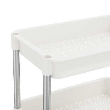 vidaXL Τρόλεϊ Κουζίνας 5 Επιπέδων Λευκό 42x29x128cm Σίδερο/ABS 1 τεμ.