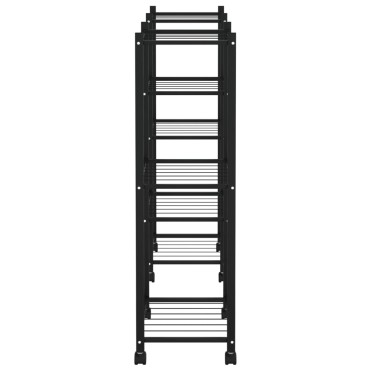 vidaXL Βάση Λουλουδιών με Ρόδες 83 x 25 x 83,5 εκ. Μαύρη Σιδερένια