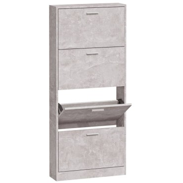 vidaXL Παπουτσοθήκη Γκρι Σκυροδέματος 59x17x150cm Επεξεργασμένο Ξύλο