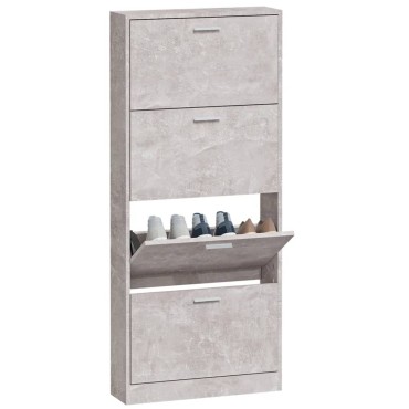 vidaXL Παπουτσοθήκη Γκρι Σκυροδέματος 59x17x150cm Επεξεργασμένο Ξύλο