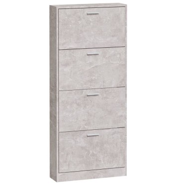 vidaXL Παπουτσοθήκη Γκρι Σκυροδέματος 59x17x150cm Επεξεργασμένο Ξύλο