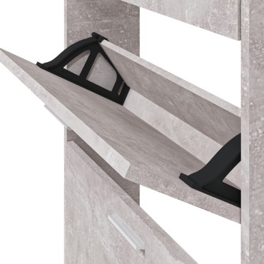 vidaXL Παπουτσοθήκη Γκρι Σκυροδέματος 59x17x150cm Επεξεργασμένο Ξύλο