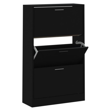 vidaXL Παπουτσοθήκη Μαύρη 63x24x103cm από Επεξεργασμένο Ξύλο