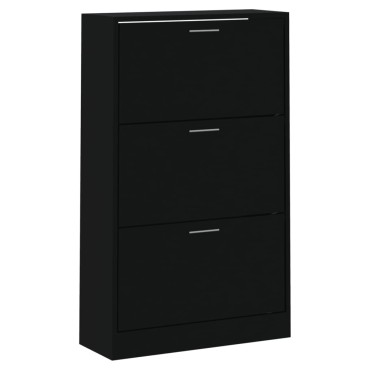 vidaXL Παπουτσοθήκη Μαύρη 63x24x103cm από Επεξεργασμένο Ξύλο