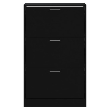vidaXL Παπουτσοθήκη Μαύρη 63x24x103cm από Επεξεργασμένο Ξύλο
