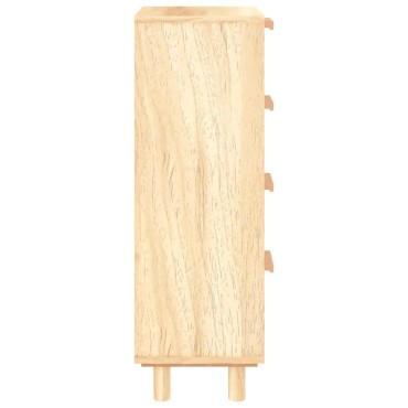 vidaXL Συρταριέρα Καφέ 40x30x90cm Μασίφ Πεύκο & Φυσικό Ρατάν 1 τεμ.