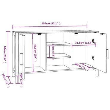 vidaXL Ντουλάπι 107x38x60cm από Επεξεργασμένο Ξύλο 1 τεμ.