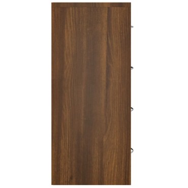vidaXL Συρταριέρα με 4 Συρτάρια Καφέ Δρυς 60x30,5x71cm 1 τεμ.
