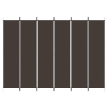 vidaXL Διαχωριστικό Δωματίου με 6 Πάνελ Καφέ 300x220cm από Ύφασμα 1 τεμ.