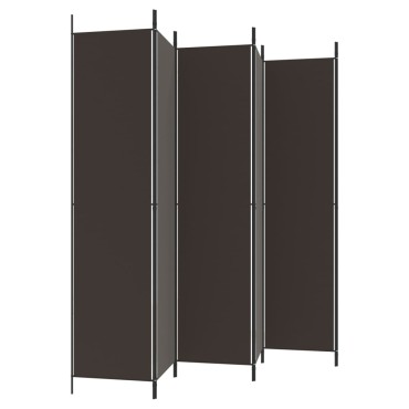 vidaXL Διαχωριστικό Δωματίου με 6 Πάνελ Καφέ 300x220cm από Ύφασμα 1 τεμ.