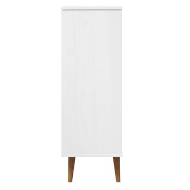 vidaXL Παπουτσοθήκη MOLDE Λευκή 59,5x35x103cm από Μασίφ Ξύλο Πεύκου