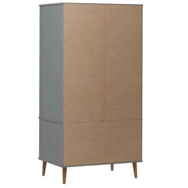 vidaXL Ντουλάπα MOLDE Γκρι 90x55x175cm από Μασίφ Ξύλο Πεύκου 1 τεμ.