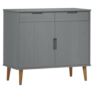 vidaXL Ντουλάπι MOLDE Γκρι 90x40x80cm από Μασίφ Ξύλο Πεύκου 1 τεμ.