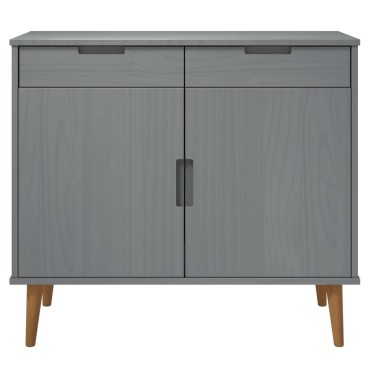 vidaXL Ντουλάπι MOLDE Γκρι 90x40x80cm από Μασίφ Ξύλο Πεύκου 1 τεμ.