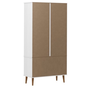 vidaXL Βιτρίνα MOLDE Λευκή 90x35x175cm από Μασίφ Ξύλο Πεύκου 1 τεμ.