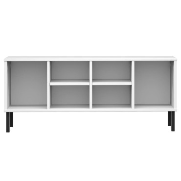 vidaXL Παπουτσοθήκη OSLO Λευκή 106x35x45cm Μασίφ Ξύλο με Μετ. Πόδια