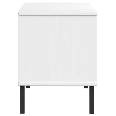 vidaXL Παπουτσοθήκη OSLO Λευκή 106x35x45cm Μασίφ Ξύλο με Μετ. Πόδια
