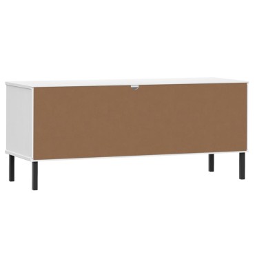 vidaXL Παπουτσοθήκη OSLO Λευκή 106x35x45cm Μασίφ Ξύλο με Μετ. Πόδια