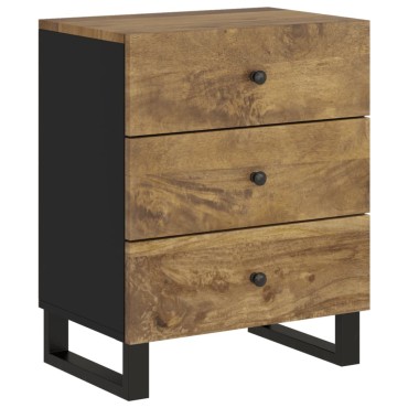 vidaXL Κομοδίνο 50x33x62cm από Μασίφ Ξύλο Μάνγκο & Επεξ. Ξύλο 1 τεμ.