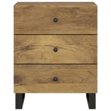 vidaXL Κομοδίνο 50x33x62cm από Μασίφ Ξύλο Μάνγκο & Επεξ. Ξύλο 1 τεμ.