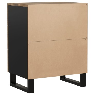 vidaXL Κομοδίνο 50x33x62cm από Μασίφ Ξύλο Μάνγκο & Επεξ. Ξύλο 1 τεμ.
