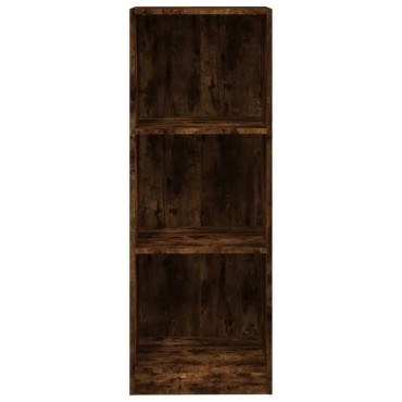 vidaXL Βιβλιοθήκη με 3 Ράφια Καπνιστή Δρυς 40x24x109cm Επεξεργ. Ξύλο 1 τεμ.