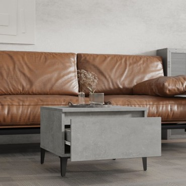 vidaXL Τραπέζια Βοηθητικά 2 τεμ. Γκρι Σκυροδ. 50x46x35cm Επεξ. Ξύλο