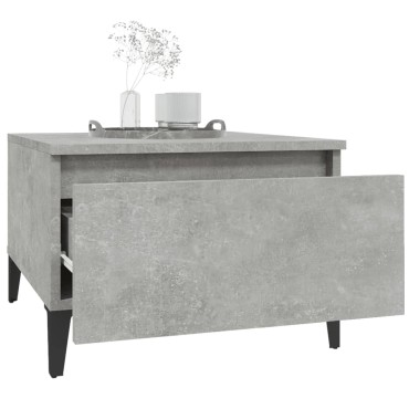 vidaXL Τραπέζια Βοηθητικά 2 τεμ. Γκρι Σκυροδ. 50x46x35cm Επεξ. Ξύλο