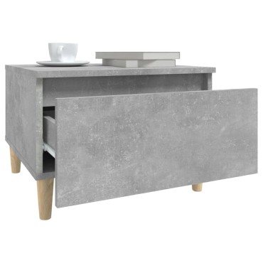 vidaXL Τραπέζια Βοηθητικά 2 τεμ. Γκρι Σκυροδ. 50x46x35cm Επεξ. Ξύλο