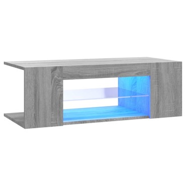 vidaXL Έπιπλο Τηλεόρασης με LED Γκρι Sonoma 90x39x30cm