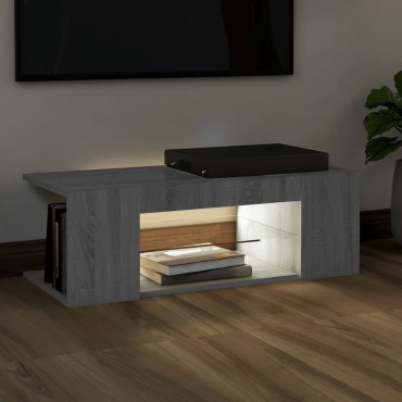 vidaXL Έπιπλο Τηλεόρασης με LED Γκρι Sonoma 90x39x30cm