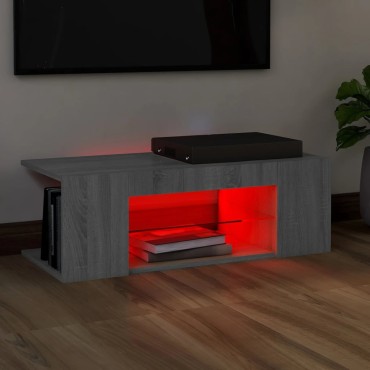 vidaXL Έπιπλο Τηλεόρασης με LED Γκρι Sonoma 90x39x30cm