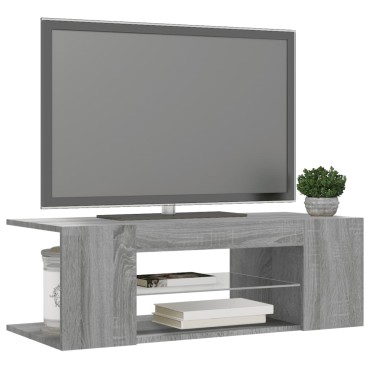 vidaXL Έπιπλο Τηλεόρασης με LED Γκρι Sonoma 90x39x30cm