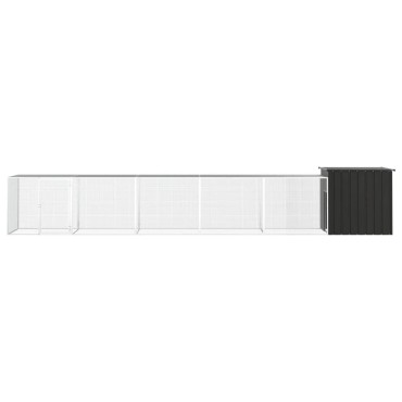 vidaXL Κοτέτσι - Κλουβί Ανθρακί 600x91x100 εκ. από Γαλβανισμένο Χάλυβα