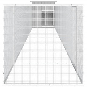 vidaXL Κοτέτσι - Κλουβί Γκρι 700x91x100 εκ. από Γαλβανισμένο Χάλυβα