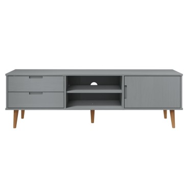 vidaXL Έπιπλο Τηλεόρασης MOLDE Γκρι 158x40x49cm Μασίφ Ξύλο Πεύκου