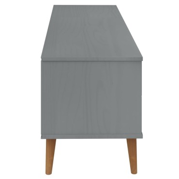 vidaXL Έπιπλο Τηλεόρασης MOLDE Γκρι 158x40x49cm Μασίφ Ξύλο Πεύκου