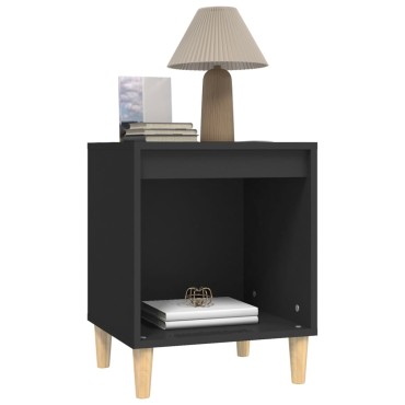 vidaXL Κομοδίνο Μαύρο 40x35x50cm από Επεξεργασμένο Ξύλο 1 τεμ.