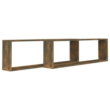 vidaXL Ραφιέρες Τοίχου Κύβοι 2 τεμ. Καπν. Δρυς 100x15x30cm Επεξ. Ξύλο