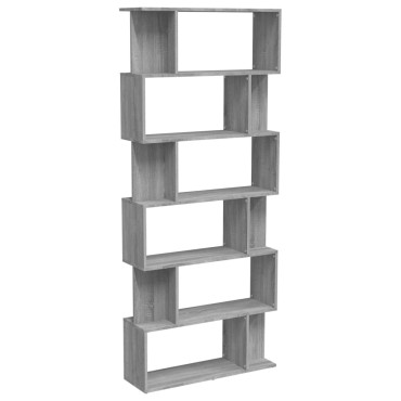 vidaXL Βιβλιοθήκη/Διαχωρ. Χώρου Γκρι Sonoma 80x24x192cm Επεξεργ. Ξύλο 1 τεμ.