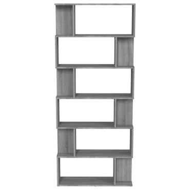vidaXL Βιβλιοθήκη/Διαχωρ. Χώρου Γκρι Sonoma 80x24x192cm Επεξεργ. Ξύλο 1 τεμ.