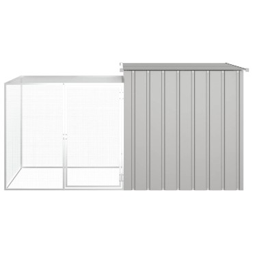 vidaXL Κοτέτσι - Κλουβί Γκρι 200x91x100 εκ. από Γαλβανισμένο Χάλυβα
