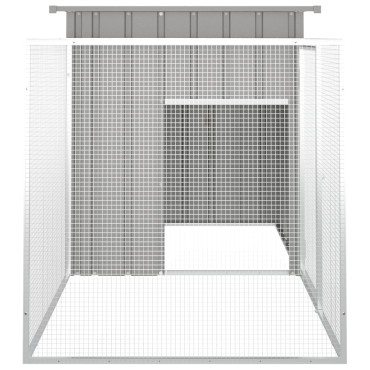 vidaXL Κοτέτσι - Κλουβί Γκρι 200x91x100 εκ. από Γαλβανισμένο Χάλυβα