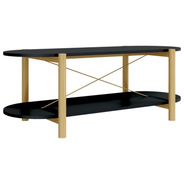vidaXL Τραπεζάκι Σαλονιού Μαύρο 110x48x40cm από Επεξεργασμένο Ξύλο 1 τεμ.
