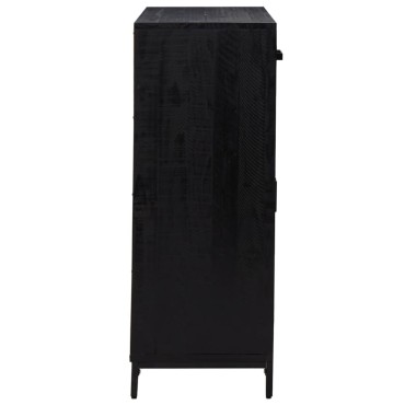 vidaXL Παπουτσοθήκη Μαύρη 75x40x110cm από Μασίφ Ξύλο Πεύκου