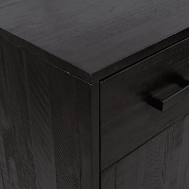 vidaXL Παπουτσοθήκη Μαύρη 75x40x110cm από Μασίφ Ξύλο Πεύκου