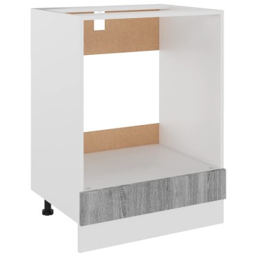 vidaXL Ντουλάπι Φούρνου "Riga" Γκρι Sonoma 60x46x81,5cm από Τεχνητό Ξύλο 1 τεμ.